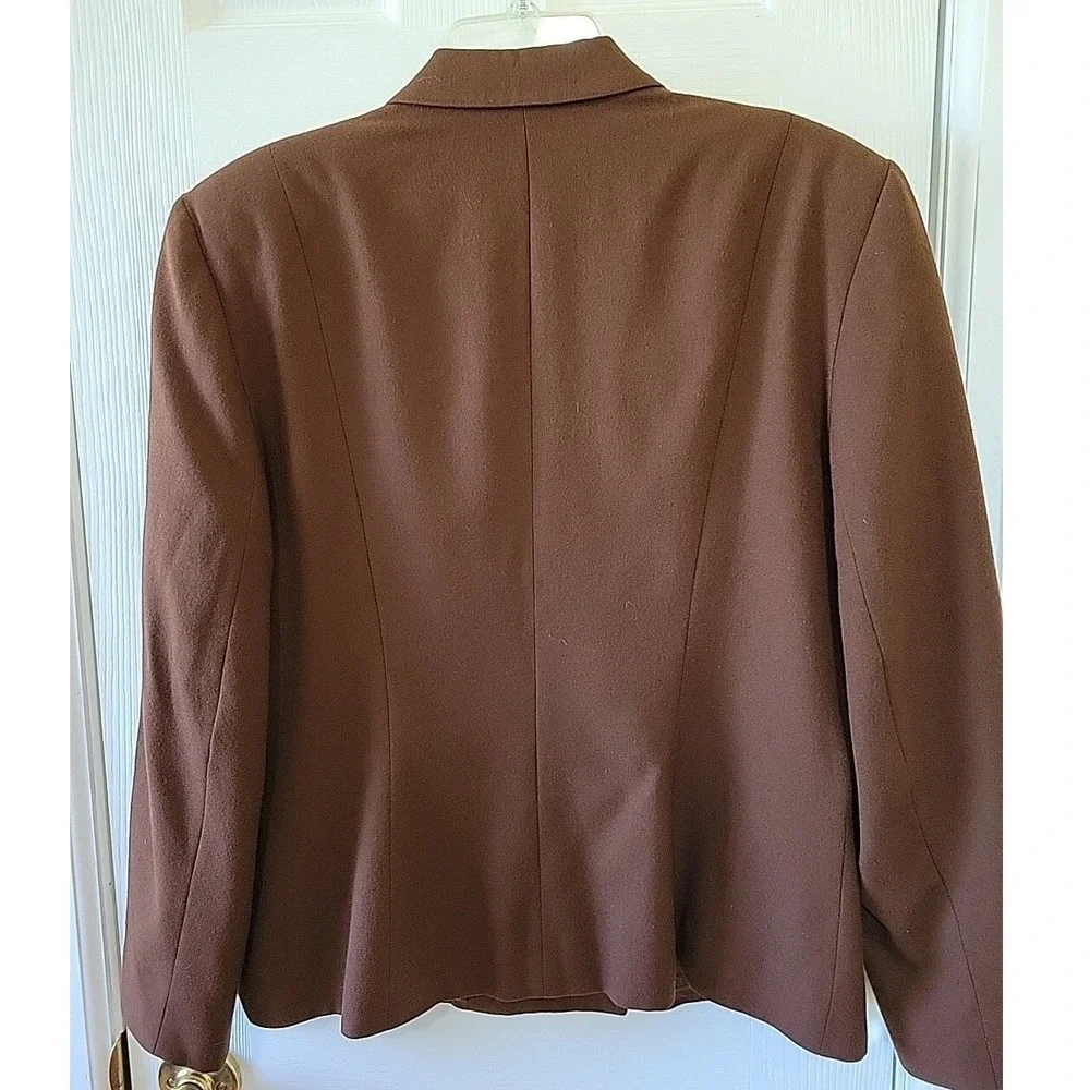 Vintage Talbots Brown Wool Skirt Suit Set Made in USA‎ Size 12 Double Breasted